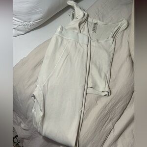 skims set cream - ribbed knit tob and leggings